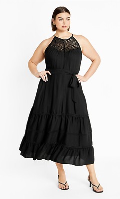 navy blue prom dress halter Dancing Queen 2457 - Halter Embroidered Prom Dress main image 1