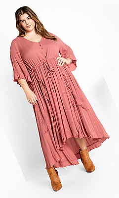 chinese dress ladies Avery Lace Maxi Dress | Kashmiri Chai | M - 60 | Lace Overlay, Slim Fit, Maxi Length | Clothing main image 1