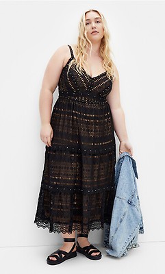 Women's Plus Size Calypso Fringe Dress - black