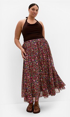 Women's Plus Size Miranda Midi Forest Green Skirt