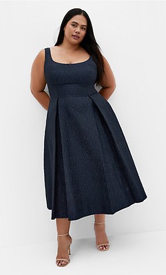 tiffany blue plus size dress Blue Striped V Neck ruffle Sleeve Tiered Midi Dress – SSYS main image 0
