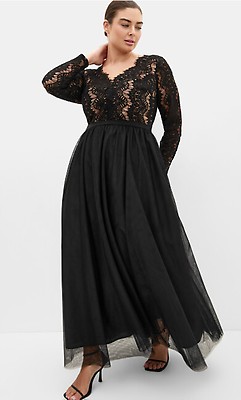 City Chic Plus Size Rare Beauty Maxi Dress - Black