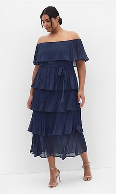 Women's Plus Size Night Garden Emerald Tier Maxi Dress