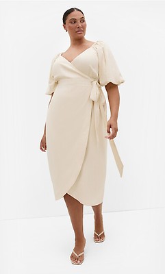 cream color plus size dresses Long Pleated Plus-Size Formal Dress with Long Sleeves Rose Gold / 18