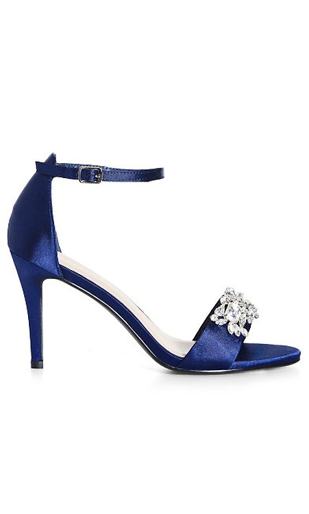 Navy heeled sandals sale