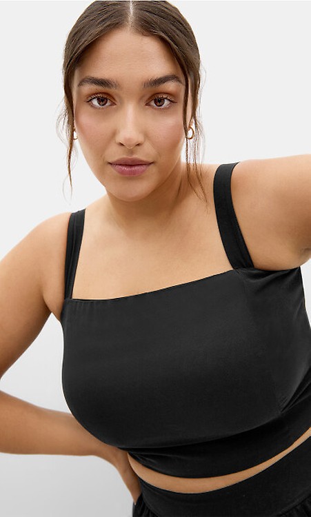 Women's Plus Size Bianka Black Crop Top