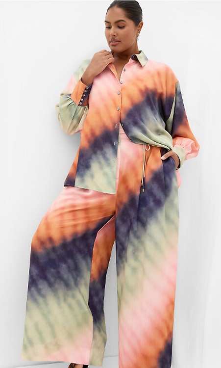 Women's Plus Size Sunset Ombre Print Peach Shirt