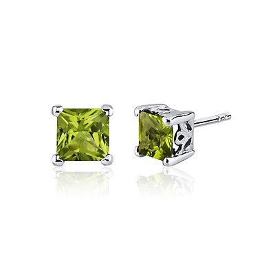 Emerald Stud Earrings in Sterling Silver | Ruby & Oscar