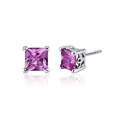 Silver sapphire sales stud earrings