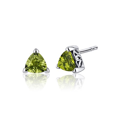 Emerald V Prong Stud Earrings in Sterling Silver | Ruby & Oscar