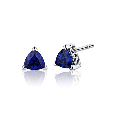 Swiss Blue Topaz Stud Earrings in Sterling Silver | Ruby & Oscar
