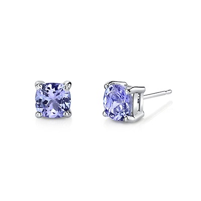 Elite jewels 10k white gold genuine 6mm deals 1.60 carat cushion white topaz stud earrings