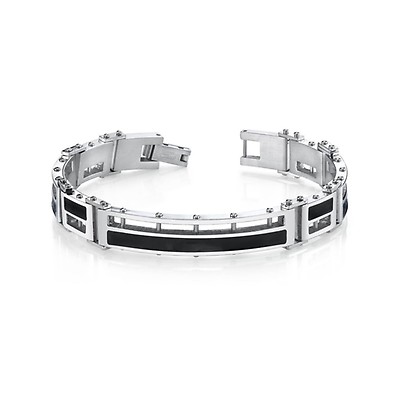 Stainless steel clearance men's diamond bracelet