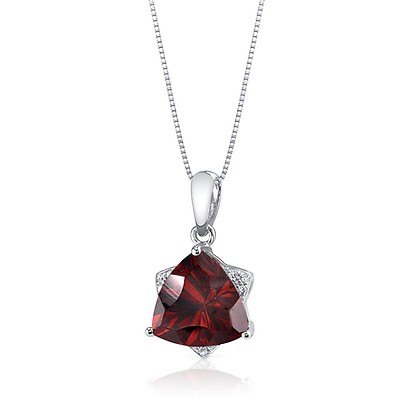 Ruby & Diamond Pendant Necklace in 9ct White Gold | Ruby & Oscar