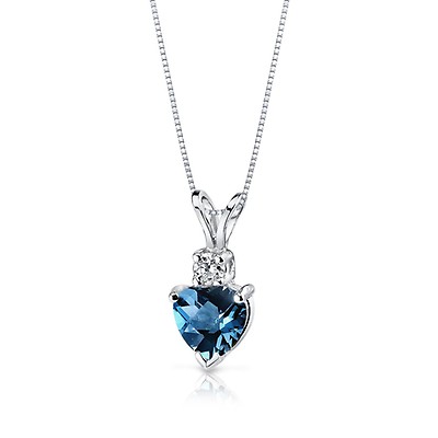 Swiss Blue Topaz & Diamond Pendant Necklace | Ruby & Oscar
