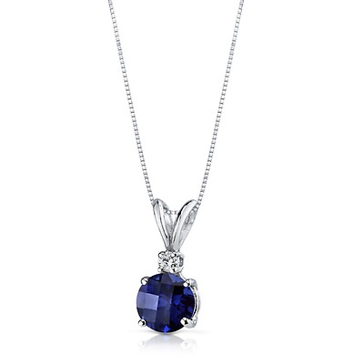 Oval blue sapphire necklace with diamonds