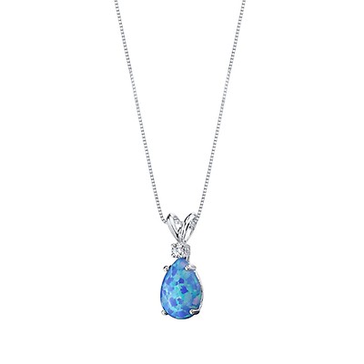 Swiss Blue Topaz Pendant Necklace in Sterling Silver | Ruby & Oscar