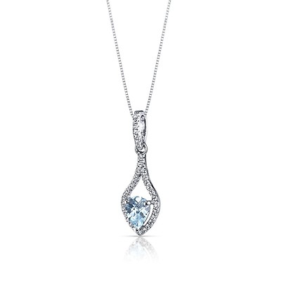 London Blue Topaz White Topaz Pendant Necklace Ruby Oscar