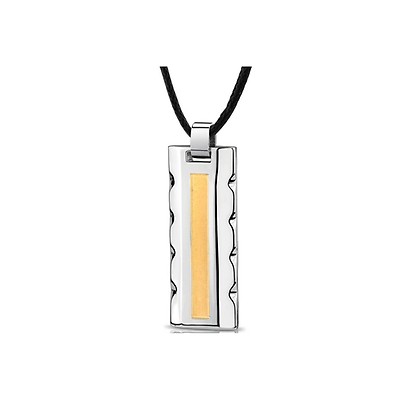 Two tone store bar necklace