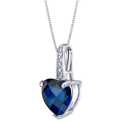 Sapphire and Diamond Starburst Necklace in White Gold – www