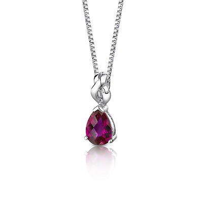 Silver and hot sale ruby necklace