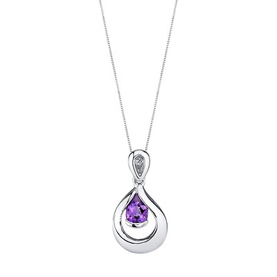 Amethyst Pendant Necklace in Sterling Silver | Ruby & Oscar