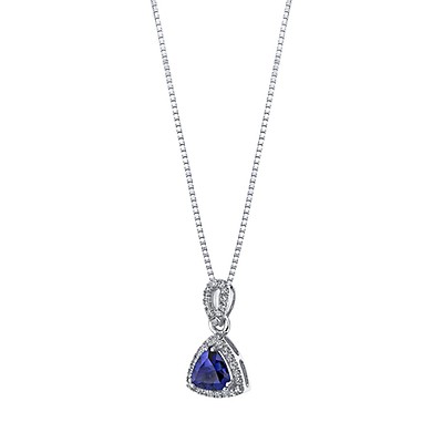 Sapphire and Diamond Starburst Necklace in White Gold – www