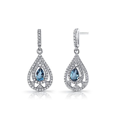 Earring, Create Compliments®, blue topaz (irradiated) and rhodium-plated  sterling silver, 29mm teardrop with fishhook ear wire, 21 gauge. Sold per  pair. - Fire Mountain Gems and Beads