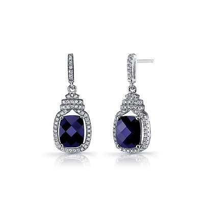 Cushion cut deals sapphire earrings
