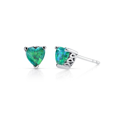 Emerald Stud Earrings in Sterling Silver | Ruby & Oscar