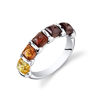 Baltic Amber Swirl Cognac Colour Large Ring | Ruby & Oscar