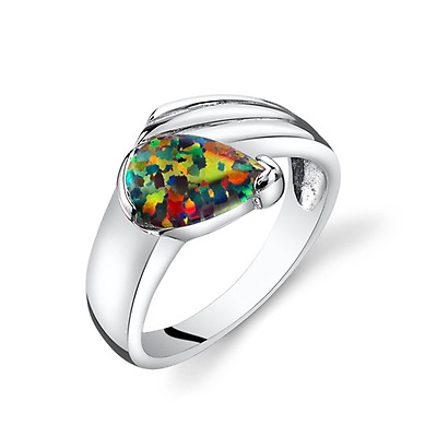 Black Opal & CZ Majeste Ring in Sterling Silver | Ruby & Oscar