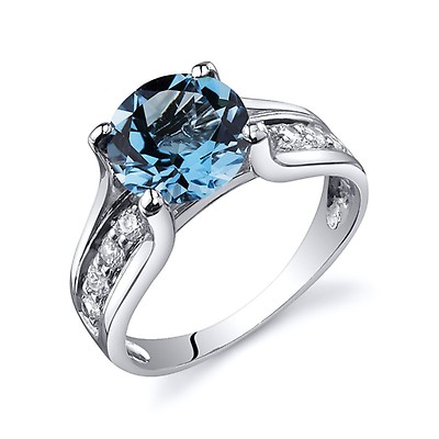 Argentium® Silver Blue Topaz Spiral Ring - Modern – MONOLISA