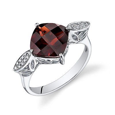 Garnet and deals white gold ring