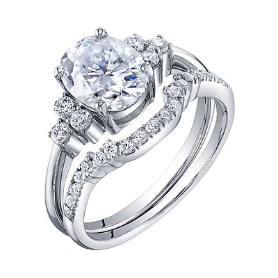 Silver diamond wedding ring on sale sets