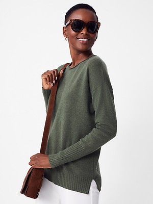 H_Olive Solid Yvette Cashmere Sweater | Women's Sweaters | J.McLaughlin