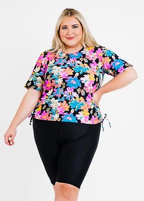 Plus Size Lena Swim Top With Long Bike Swim Shorts