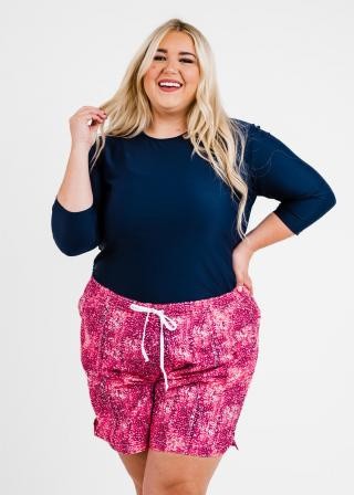 Plus Size Margaux Swim Top With Above the Knee Board Shorts