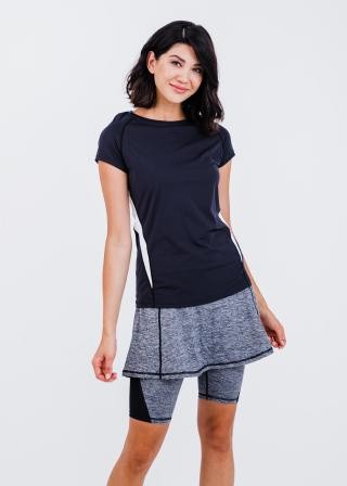 Pro Cap Sleeve Performance Top With Mesh Panels With Midi Lycra® Sport Skirt With Attached 10" Leggings