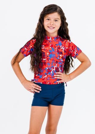 Girl's Surfer Swim Top With Swim Shorts