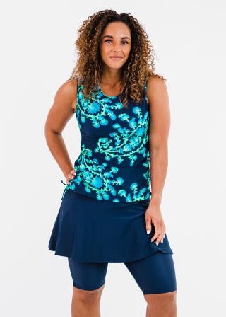 Closed Back Maya Swim Top With Midi Swim Skort
