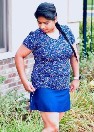 Plus Size Adele Swim Top With Short Swim Skort