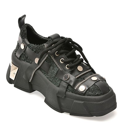 Pantofi sport GRYXX negri, 82691, din material textil si piele