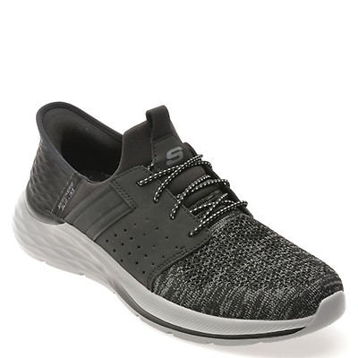 Pantofi sport SKECHERS negri, BOBS SQUAD 4, din material textil