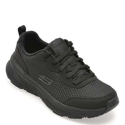 Pantofi sport SKECHERS negri, UNO GLIDE-STEP, din piele ecologica