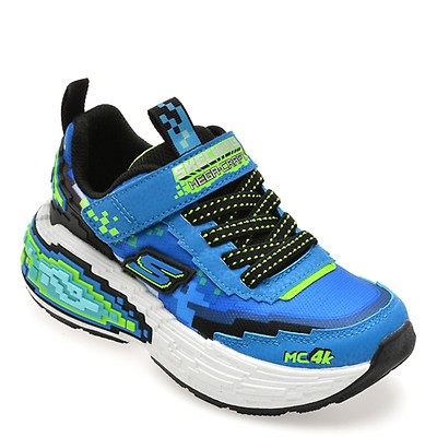 Pantofi sport SKECHERS albastri, MEGA SCENE, din material textil