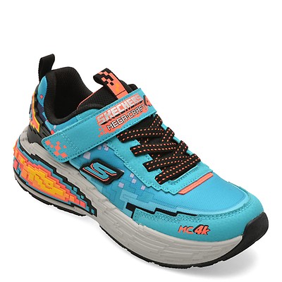 Pantofi sport SKECHERS albastri, METEOR-LIGHTS 2.0, din material