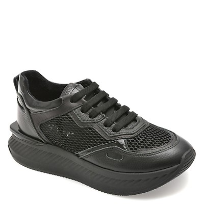 Pantofi sport GEOX negri, U65N4B, din material textil | Otter Romania