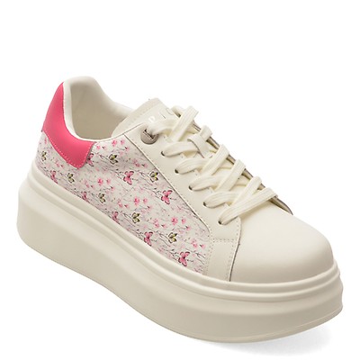 Pantofi sport EPICA albi, 706, din piele naturala