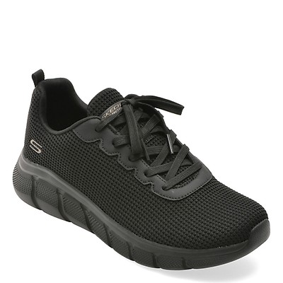 Pantofi sport SKECHERS negri, BOBS B FLEX HI, din material textil